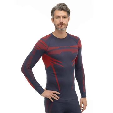 BRUBECK DRY XXL KÉK-PIROS FÉRFI HOSSZÚ UJJÚ FELSŐ