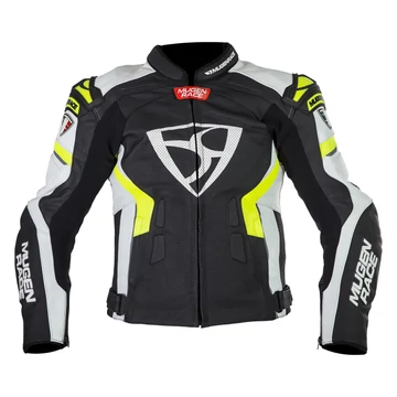 MNR Bőrkabát Marcus 50 Black/White/Fluo Yellow