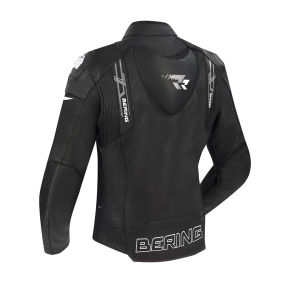 BERING 4XL SNAP motoros bőrdzseki, fekete-FEHÉR