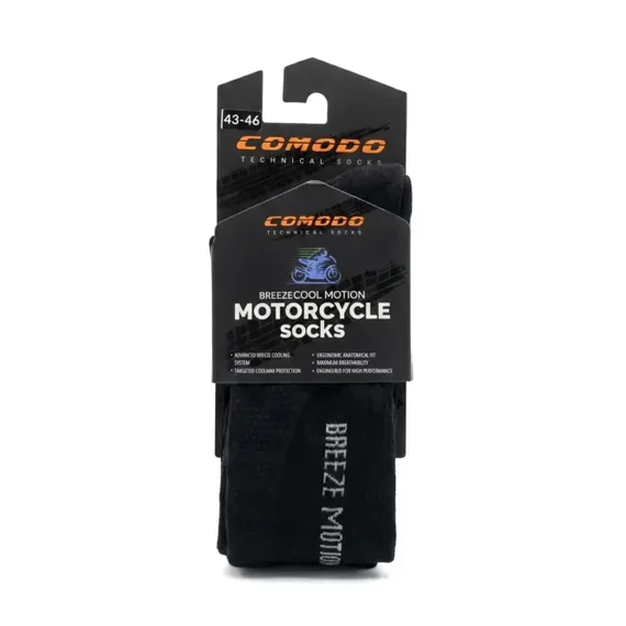 COMODO BREEZECOOL MOTION 39/42 hűsítő ha tású nyári motoros zokni, fekete