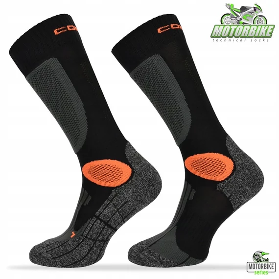 COMODO MOTO PRO-TECH  motoros zokni fekete/narancs 43-46