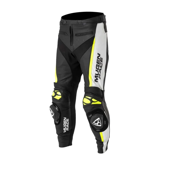 Mugen Race 4XL BLACK/WHITE/FLUO YELLOW bőrnadrág