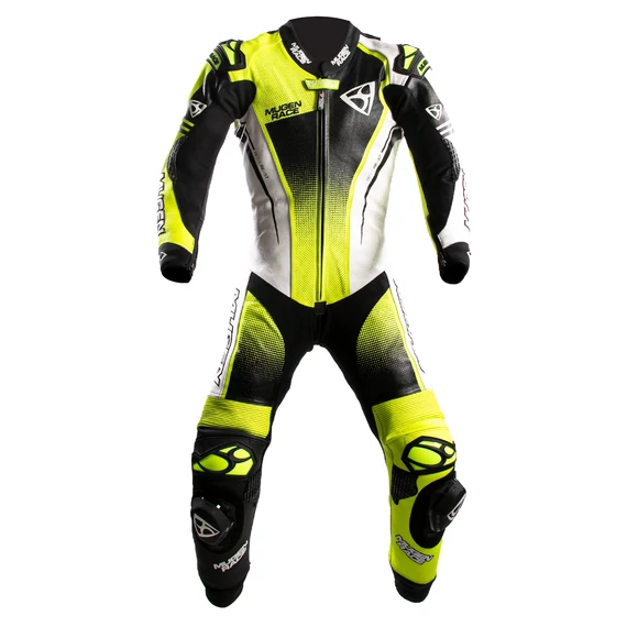 Mugen Race bőrruha 48 LS1 Sidegun Black/White/FluoYellow