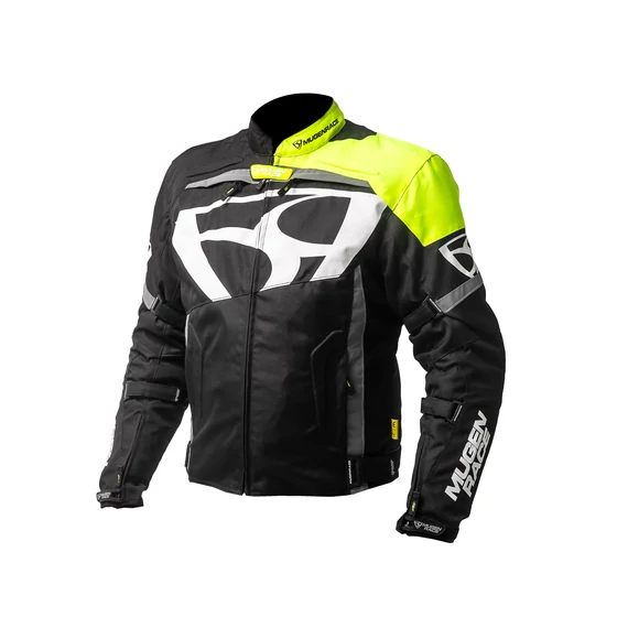 Mugen Race 3XL BLACK/FLU YELLOW textil kabát