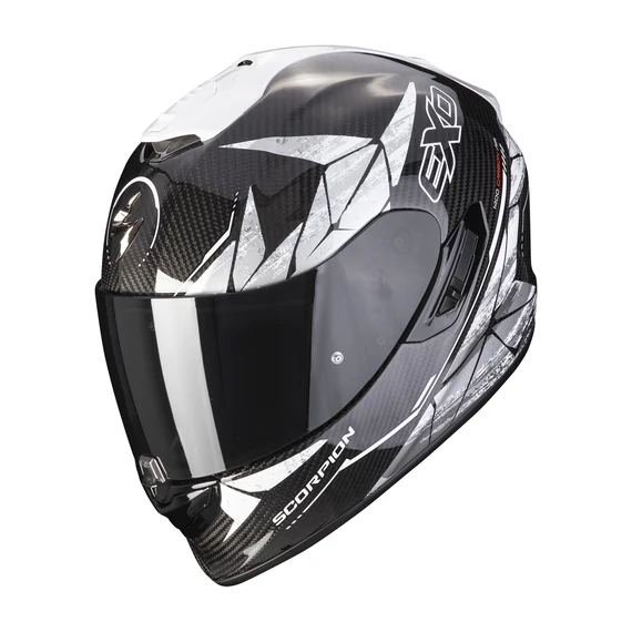 Scorpion EXO-1400 EVO CARBON AIR ARANEA zárt bukósisak fekete-fehér