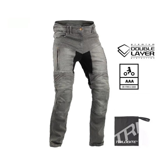 Trilobite Parado Doublelayer 34 motoros farmernadrág slim fit, szürke