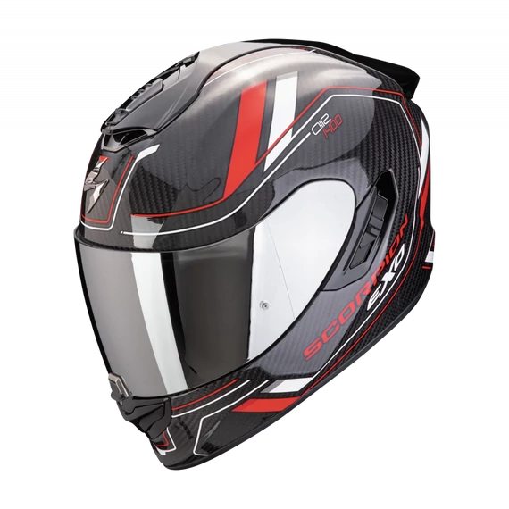 Scorpion EXO-1400 EVO II CARBON MIRAGE zárt bukósisak fekete-piros-fehér